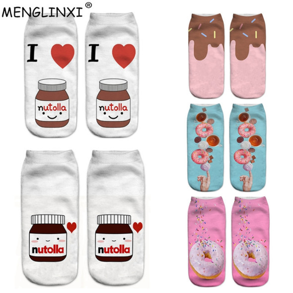 12 Pairs Food And Fruit Print 3D Kawaii Socks(A026)