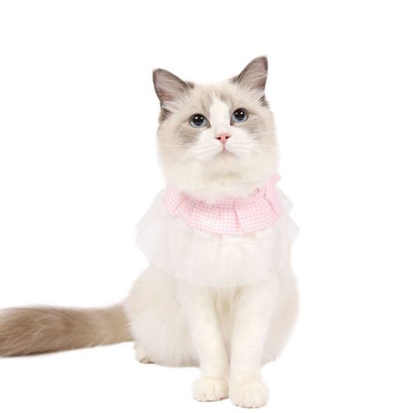 3 PCS Pet Lace Handmade Collar Cat Dog Rabbit Shooting Props, Size:M 25-30cm, Style:Pink Lace