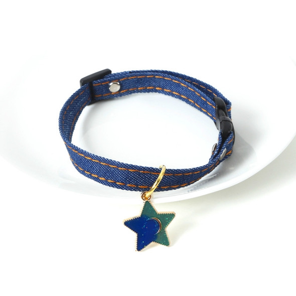 6 PCS Pet Cowboy Cat Dog Collar With Bell Pet Accessories, Size:S 16-32cm, Style:Five-pointed Star