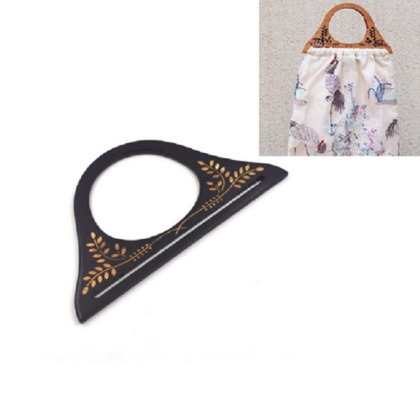 10 PCS Handbag Printed Wooden Handle Bag Accessories(Black)