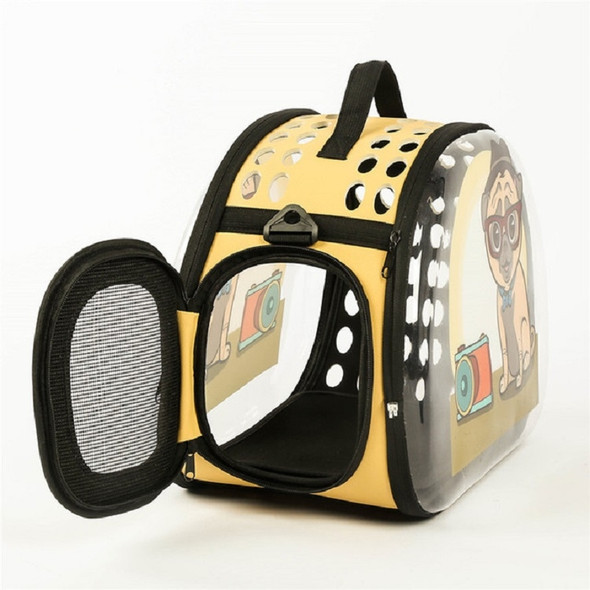 Transparent 3D Pattern Pet Bag Out Portable Pet Backpack, Size:42×28×32cm, Color:Gray Pirate Dog