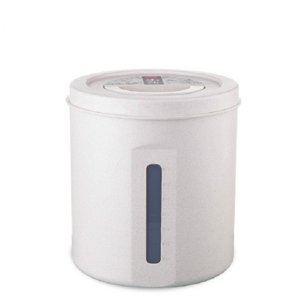 Household Rice Barrel Grain Fiber Moisture-proof Sealed Grain Multi-grain Storage Tank Tlour Box, Capacity:10kg(Wheat Color)