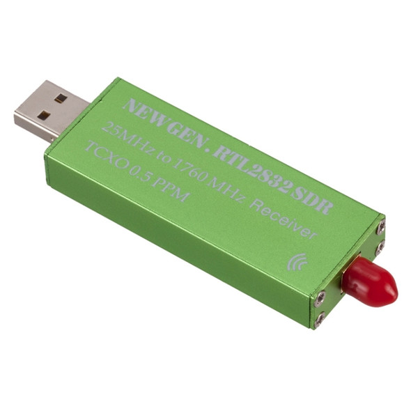 USB2.0 Adapter RTL-SDR RTL2832U + R820T2+ 1Ppm TCXO TV Tuner Stick Receiver(Green)