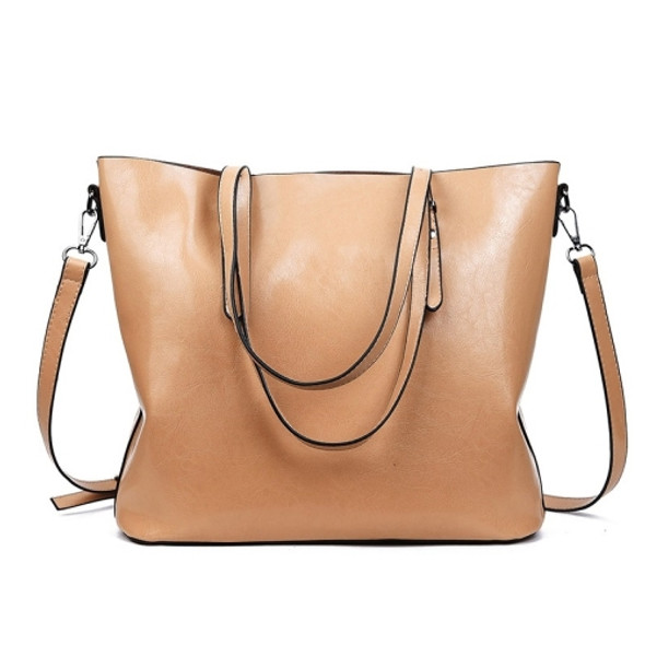 Casual PU Shoulder Bag Ladies Handbag Messenger Bag (Khaki)