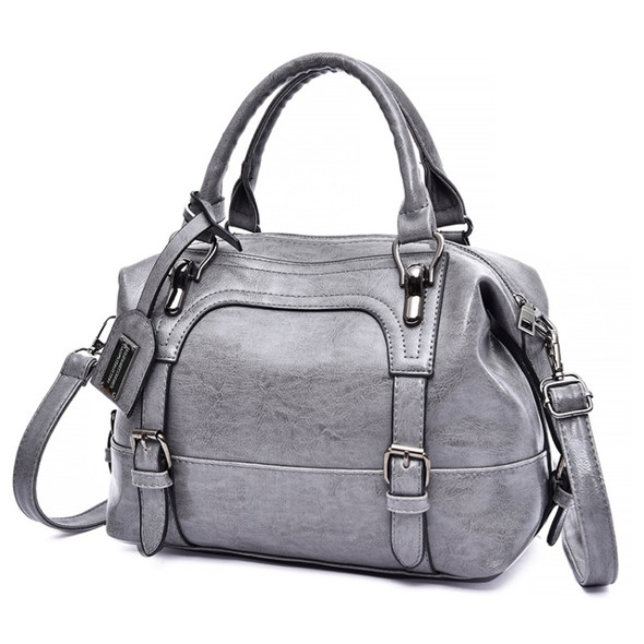 Casual PU Shoulder Bag Ladies Handbag Messenger Bag (Grey)