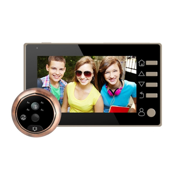 M4300D 4.3 inch TFT Color Display Screen 3.0MP Security Camera Video Smart Doorbell, Support TF Card (32GB Max) & Night Vision & Motion Detection (Gold)
