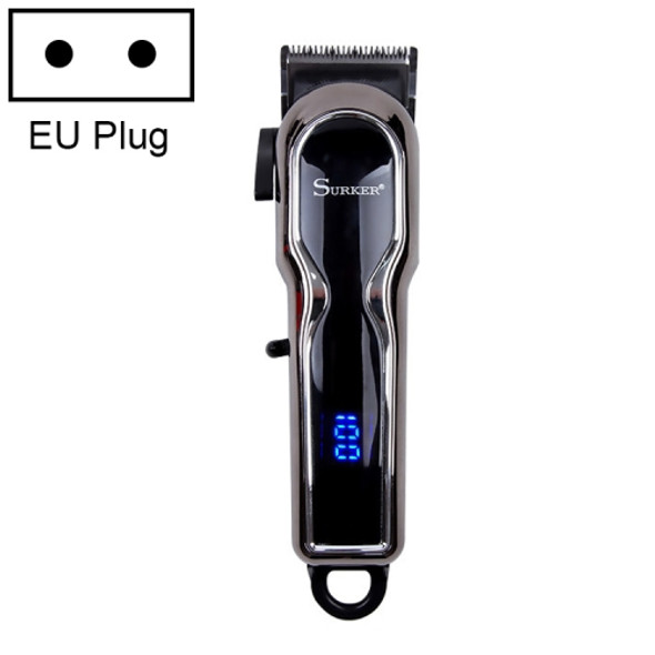 Surker SK-6001 LCD Digital Micro Adjustment Button Electric Hair Clipper(Black)