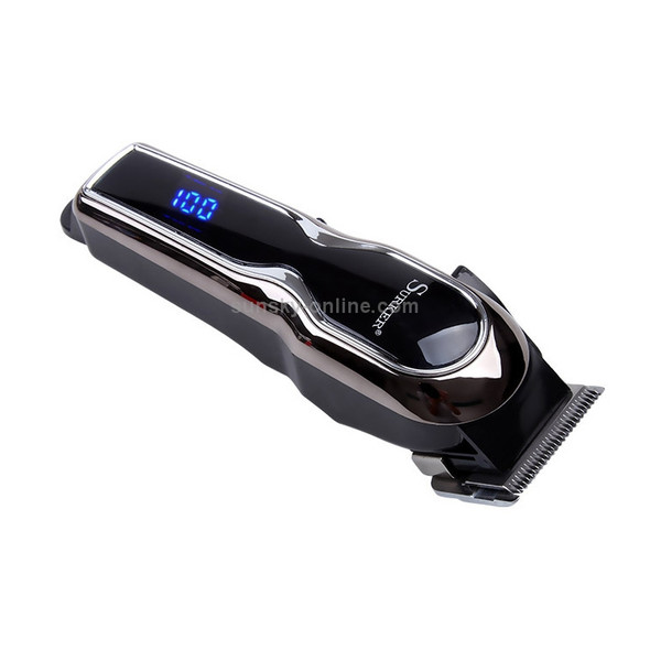 Surker SK-6001 LCD Digital Micro Adjustment Button Electric Hair Clipper(Black)