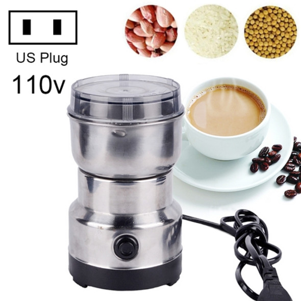 Multi-functional Coffee Grinder Stainless Electric Bean Grinder Herbal Medicine Grinding Machine, US Plug