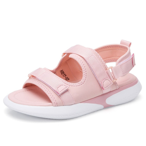 Casual Simple Two-wear Non-slip Wear Resistant Women Sandals (Color:Pink Size:37)