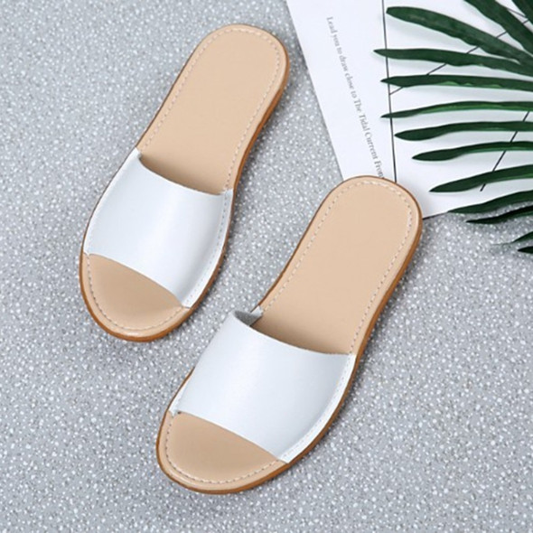 Simple and Stylish Wild Slippers Sandals for Women (Color:White Size:35)