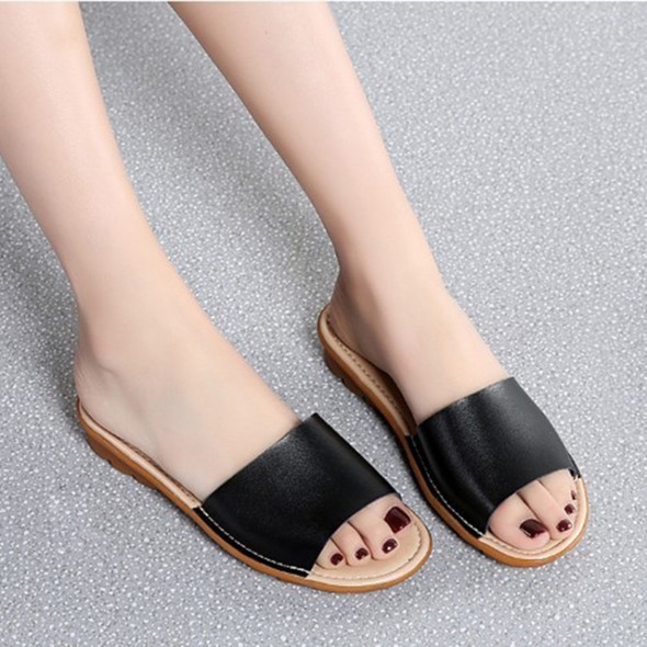 Simple and Stylish Wild Slippers Sandals for Women (Color:Black Size:40)