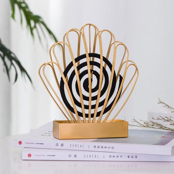 Creative Shell Wrought Iron Bedroom Mosquito Coil Tray Can Be Attached to Gray Mosquito Coil Box(Gold)