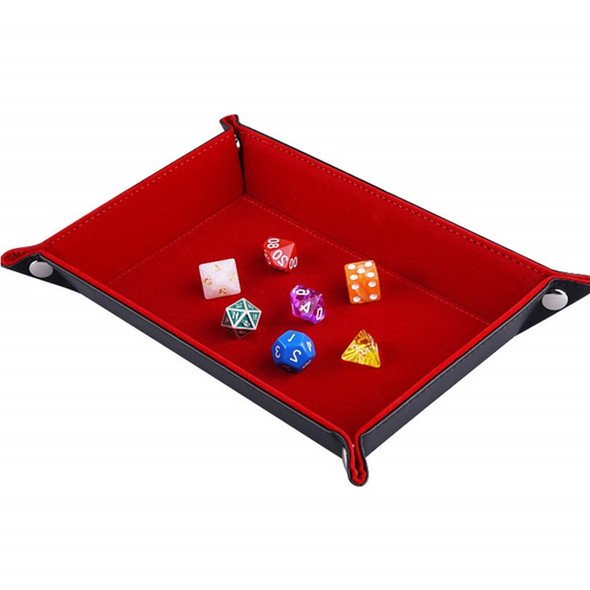2 PCS PU Leather Folding Hexagonal Dice Game Bar Club Dice Storage Tray(Red)