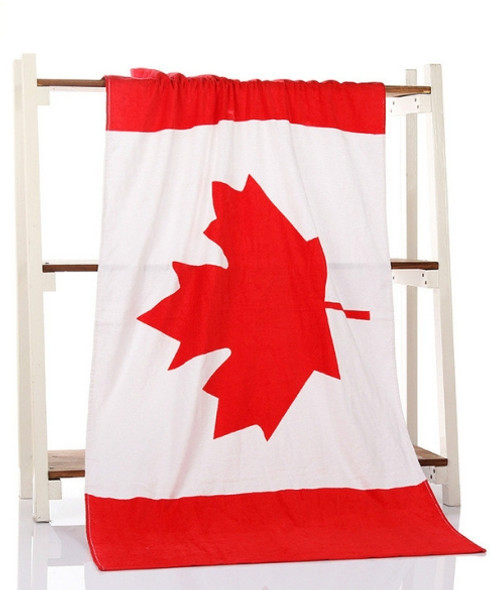 Microfiber Bath Towel Printing Beach Towel Super Soft Bath Towel, Size:70×140cm(Canadian Flag)