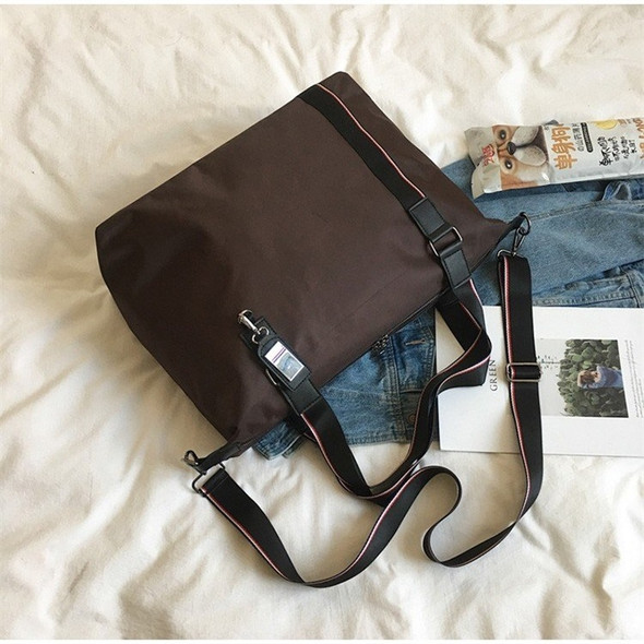 Nylon Shoulder Travel Bag Leisure Handbag (Brown)