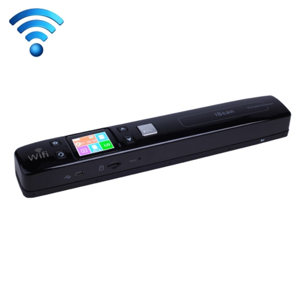 iScan02 WiFi Double Roller Mobile Document Portable Handheld Scanner with LED Display,  Support 1050DPI  / 600DPI  / 300DPI  / PDF / JPG / TF(Black)