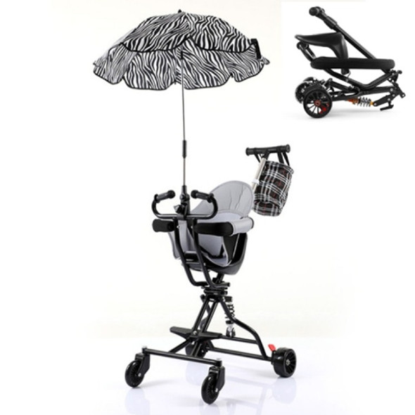 One-click Folding Baby Stroller, Color:Black1 Umbrella Cushion  Basket