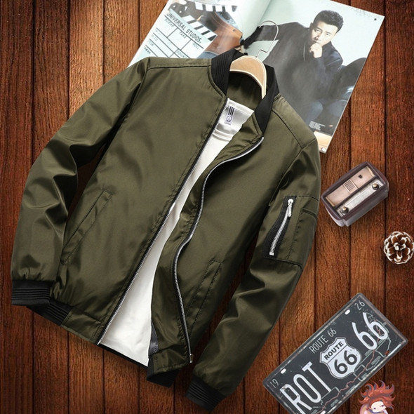 Men Casual Fashion Jacket (Color:Green Size:5XL)