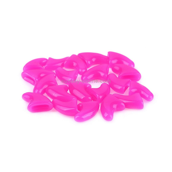 20 PCS Silicone Soft Cat Nail Caps / Cat Paw Claw / Pet Nail Protector/Cat Nail Cover, Size:S(Rose Red)