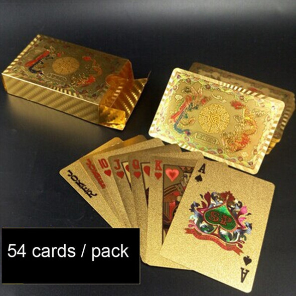 Creative Frosted Golden Dragon and Phoenix Back Texture Plastic From Vegas to Macau Playing Cards Texas Poker Novelty Collection Gift