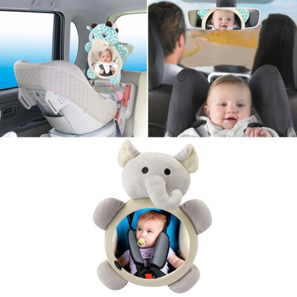 Cartoon Adjustable Safety Seat Car Back Interior Mirror Headrest Rear Facing Mirrors Monitor(Elephant)