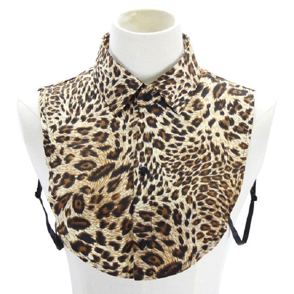 Leopard False Collar Shirt Collar Clothing Accessories, Size:One Size(Brown Big Leopard Print)