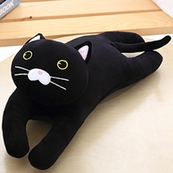 Elastic Plush C Shaped Animals Body Pillow Kids Bedding Pillow Sleeping Companion Pillow(Black cat )