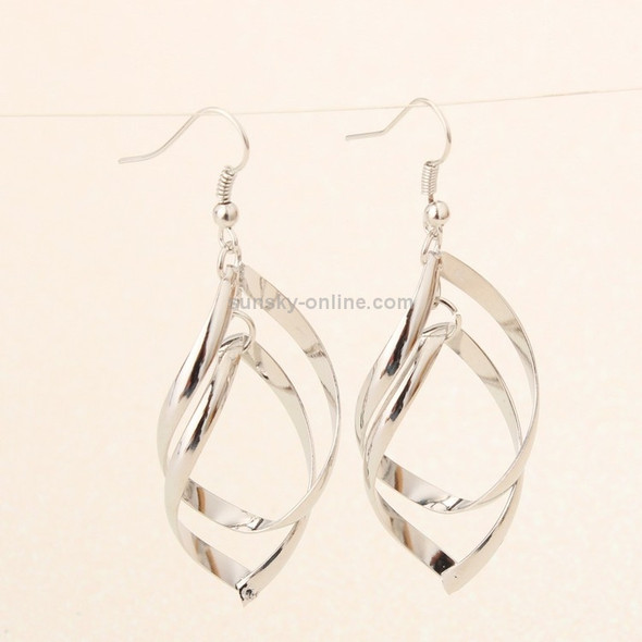 Classic Super Shiny Alloy Multilayer Twisted Ladies earrings(Silver)