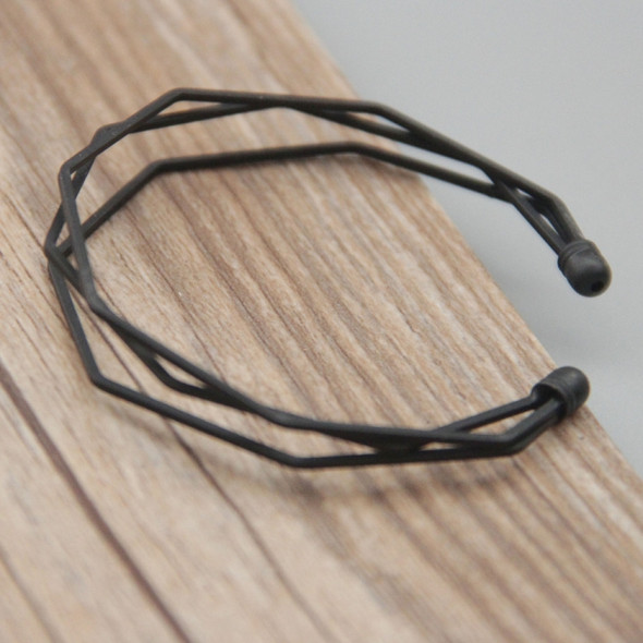 Vintage Brief Open Charms Multi-layer Cuff Bracelet Bangles(Black)