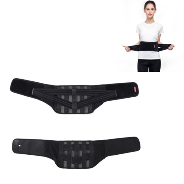 WOOTSHU WT-Y81 Breathable Lumbar Spine Steel Plate Lumbar Disc Waist Double Compression Strained Waist Protector, Size:XL(Black)