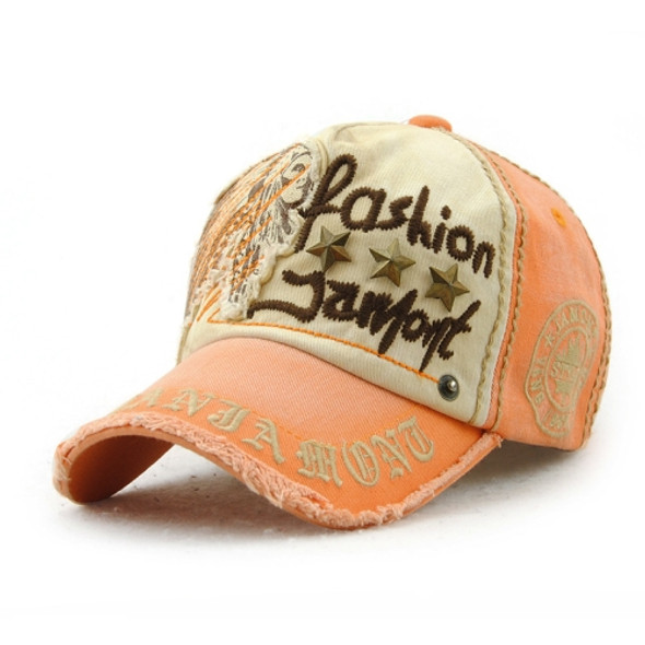 Jamont 9909 Sun Hat Star Shape Rivet Casual Letters Baseball Cap Outdoor Peaked Cap, Size:One Size(Orange)