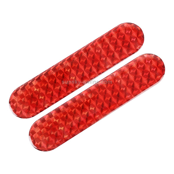 2 PCS High-brightness Laser Reflective Strip Warning Tape Decal Car Reflective Stickers Safety Mark(Red)