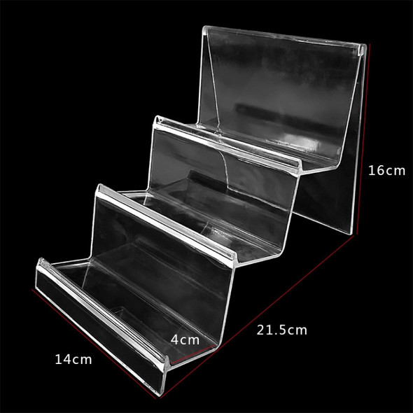 10 PCS Thickened Transparent Wallet Holder Plastic Phone Mask Display Stand Counter Display Stand,Specification: No. 4 3 Layer