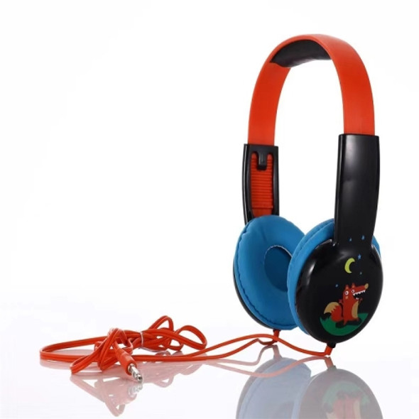 KID101 Portable Cute Children Learning Wired Headphone(Black Red)