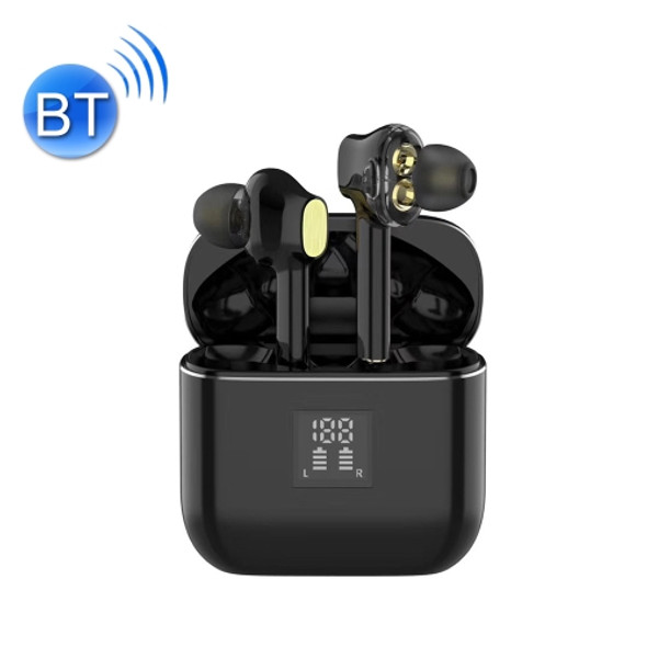 TWS-07B Bluetooth 5.0 In-Ear Stereo Earbuds Earphone with Digital Display Charging Box(Black)