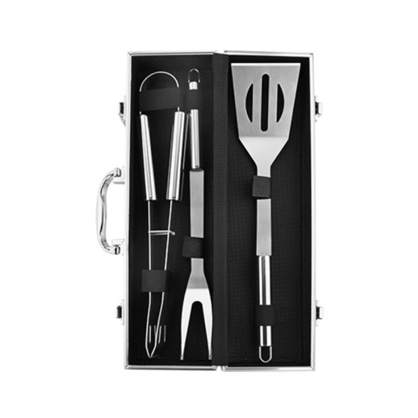 3 in 1 Barbecue Combination Tool Set Aluminum Box Stainless Steel Grill Set