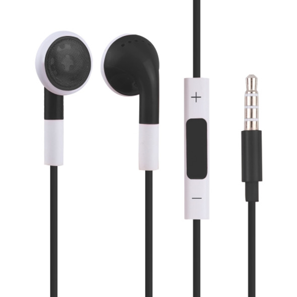 Double Color 3.5mm Stereo Earphone with Volume Control and Mic, For iPad, iPhone, Galaxy, Huawei, Xiaomi, LG, HTC and Other Smart Phones(Black)