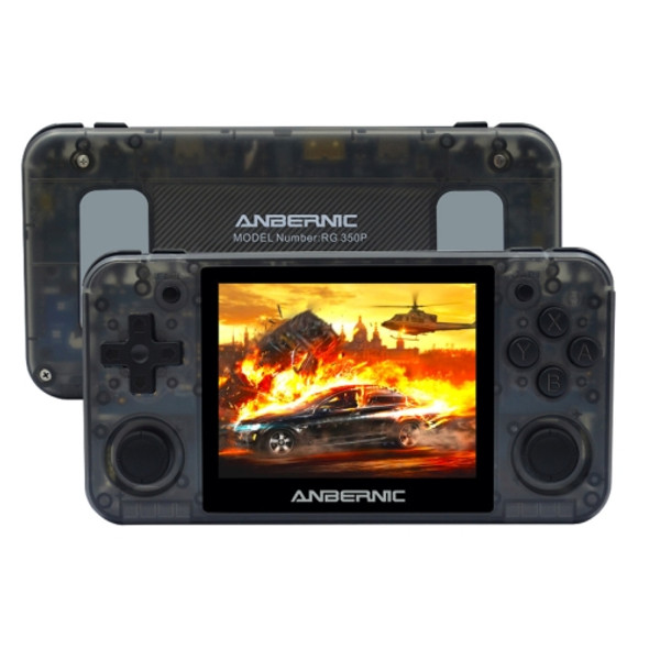 ANBERNIC RG350P 3.5 inch Screen Open Source Handheld Game Console 16G Memory Supports HDMI / TF Card(Transparent Black)