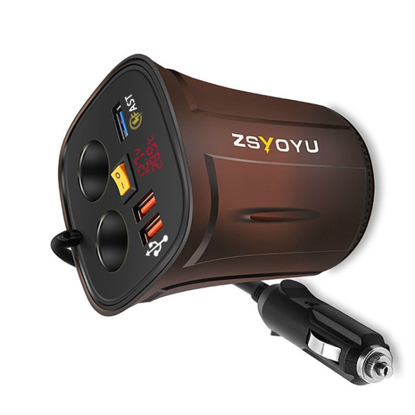 ZSYOYU Car Charger Fast Charge One with Three Cigarette Lighter For Huawei Apple Xiaomi General(Red Light)