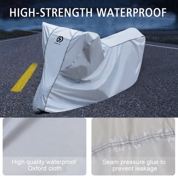 WUPP CS-1410B3 Motorcycle Thickened Oxford Cloth All-inclusive Waterproof Sun-proof Protective Cover, Size:L(Silver)