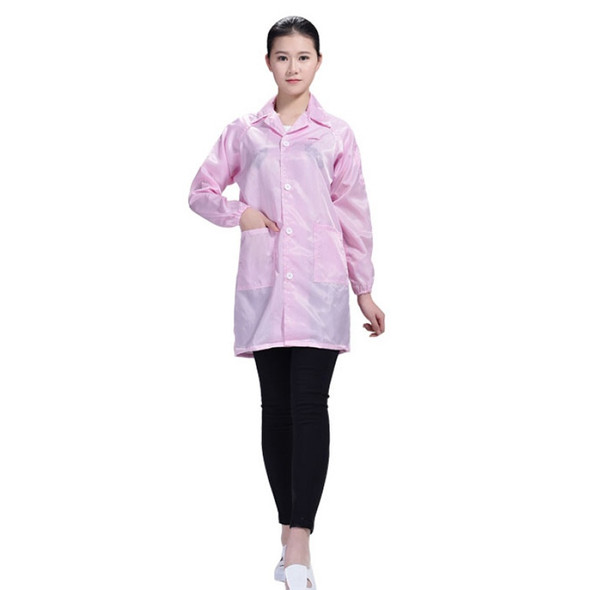 Electronic Factory Anti Static Blue Dust-free Clothing Stripe Dust-proof Clothing, Size:L(Pink)