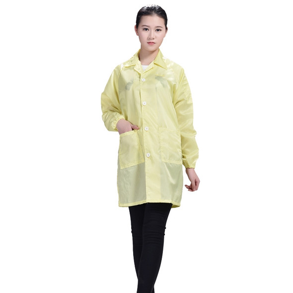 Electronic Factory Anti Static Blue Dust-free Clothing Stripe Dust-proof Clothing, Size:XXL(Yellow)