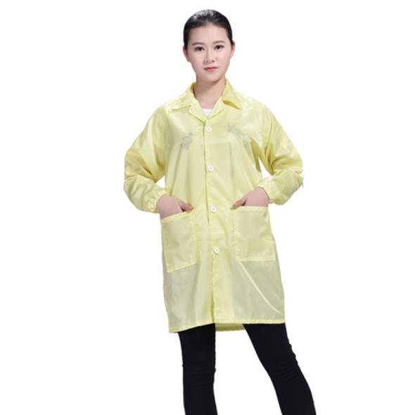 Electronic Factory Anti Static Blue Dust-free Clothing Stripe Dust-proof Clothing, Size:S(Yellow)