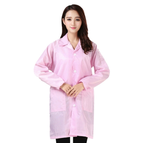 Electronic Factory Anti Static Blue Dust-free Clothing Stripe Dust-proof Clothing, Size:S(Pink)