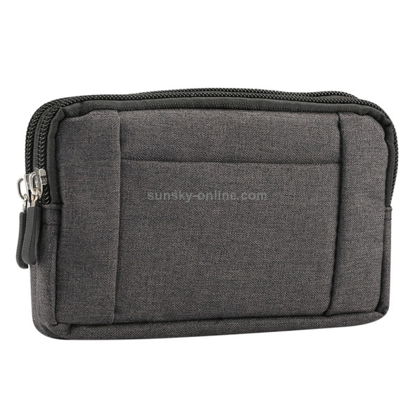 Sports Denim Universal Phone Bag Waist Bag for 5.2 inch or below Smartphones, Size: S (Black)