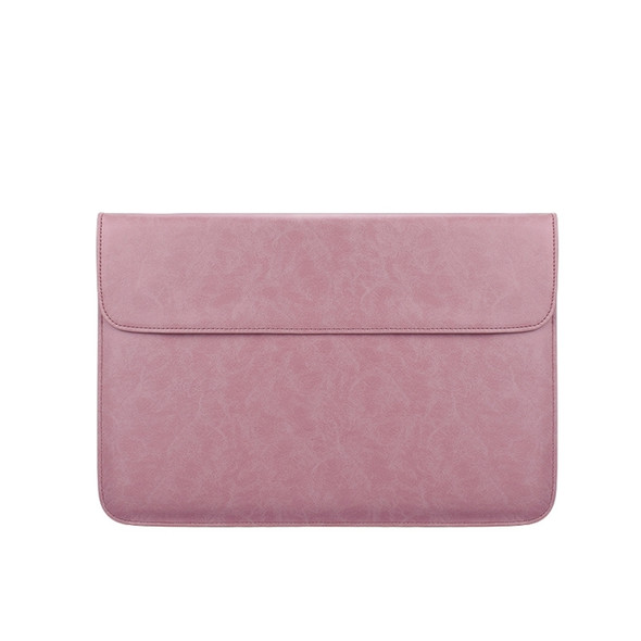 PU01S PU Leather Horizontal Invisible Magnetic Buckle Laptop Inner Bag for 13.3 inch laptops (Pink)