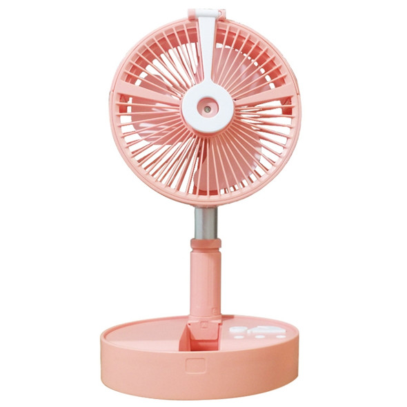 Humidifying and Moisturizing Spray Fan USB Charging Desktop Portable Folding Fan (Pink)