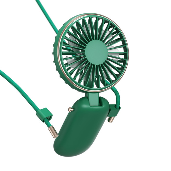 Benks F16 Portable Adjustable USB Hanging Neck Type Electric Fan (Green)