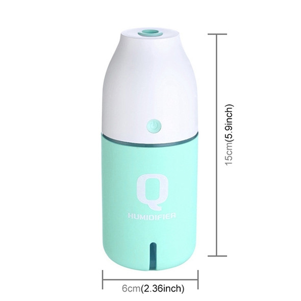Imycoo WT-8015 2W Portable Mini Q Bottle Design USB Charge Aromatherapy Air Humidifier with LED Colorful Light, Bottle Capacity: 150ml, DC 5V(Green)